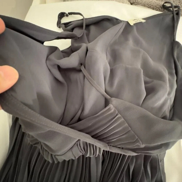 Aritzia Wilfred Beaune Pleated Sheer Chiffon Wrap Dress V-Neck Flowy Women's XS - Picture 11 of 15